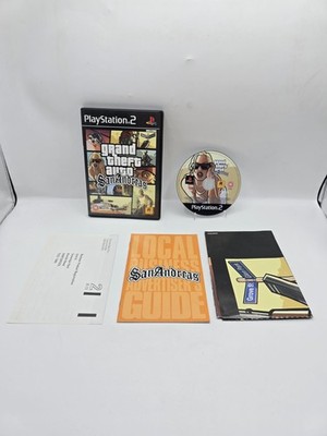 GTA San Andreas PS2 PAL Black Label Complete Map Manual - VGC - Mint Disc