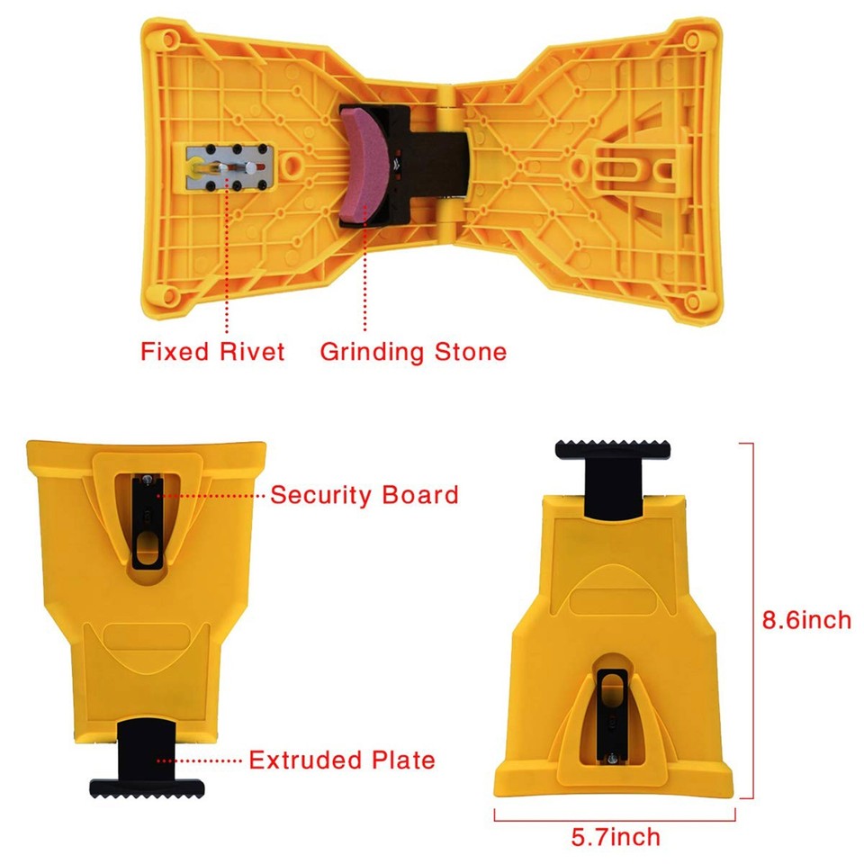 3PC Fast Chainsaw Chain Sharpening Jig Portable Drill Crank Sharpener ...