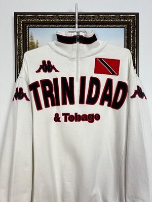 Vintage Kappa Trinidad Tobago Football Jacket Mens White Track Top