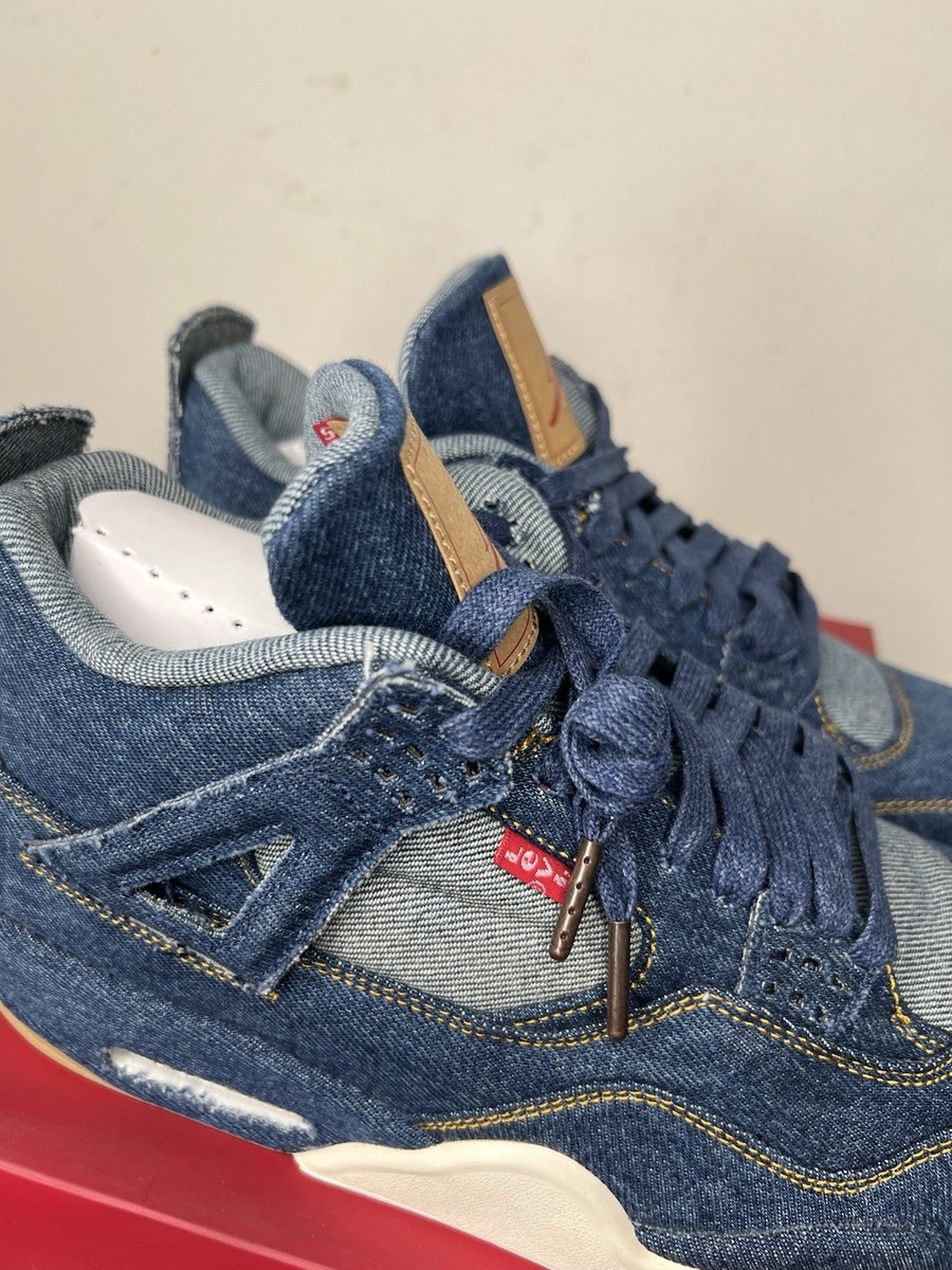 DS Nike Air Jordan 4 Retro x Levis NRG Denim Blue/White KAWS RARE