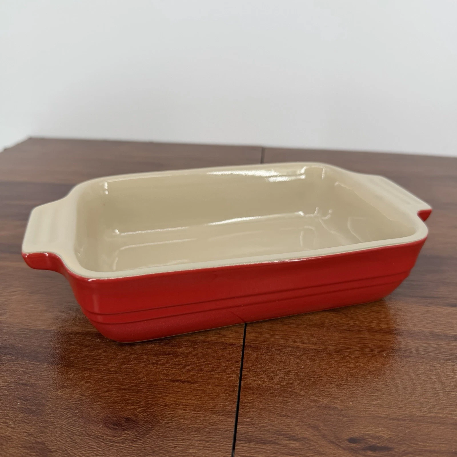 LE CREUSET 17-21 Stoneware Rectangular Baking Dish Red 5x7” NEW