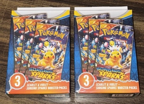 Pokemon TCG Surging Sparks Booster Bundle Sealed 3 Packs New Lot Of 2 MJ Holding