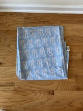 John Robshaw Textiles Paisley Blue Orange Shower Curtain Embroidered Edge 72"squ