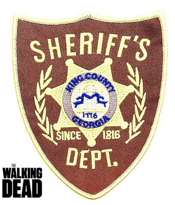 WALKING DEAD Sheriff's Dept. Embroidered Patch King County Georgia 3.75'' x 4.5''