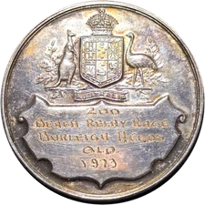 Sterling Silver Medal Vtg. SURF LIFE SAVING CHAMPIONSHIP AUSTRALIA BEACH RELAY