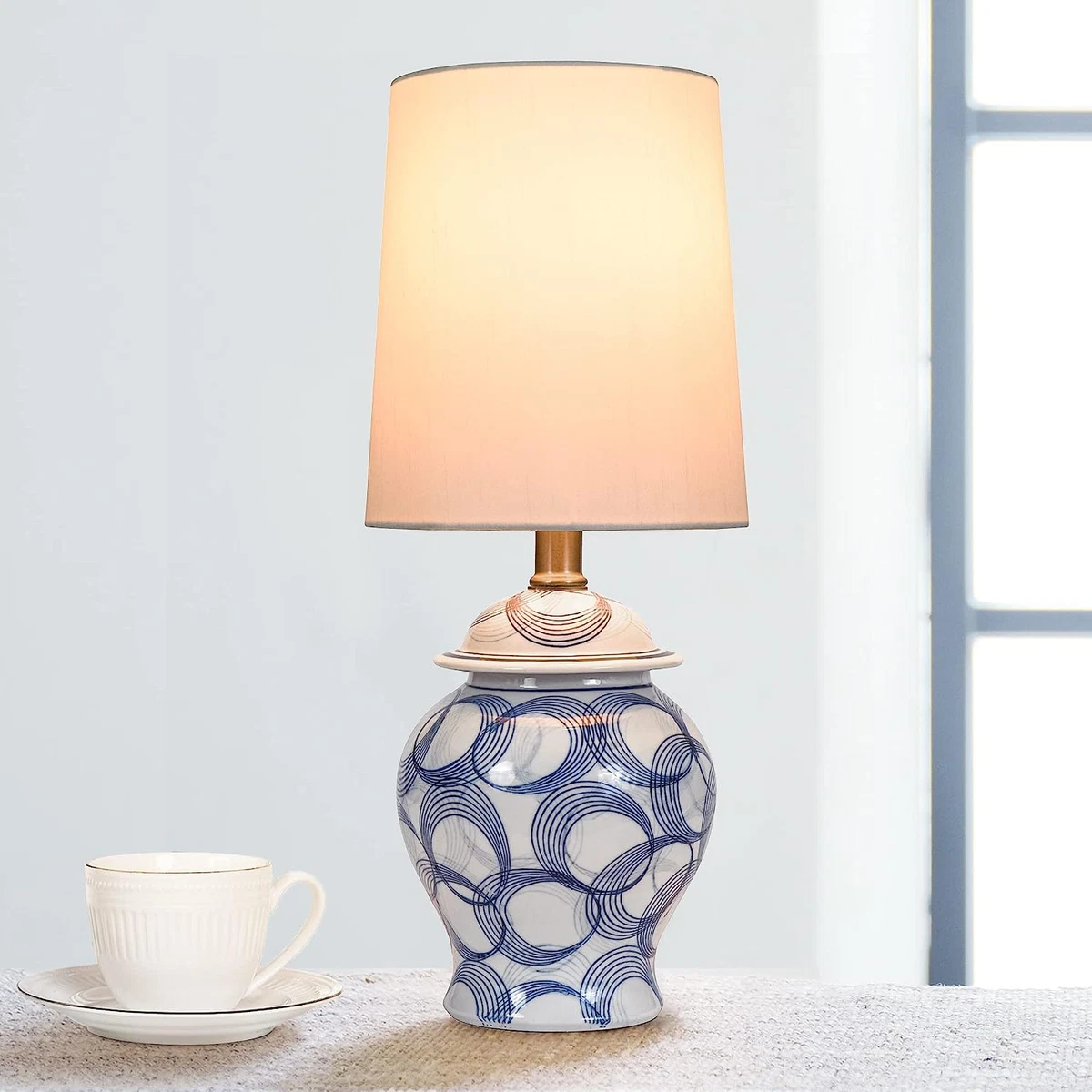 Blue cheap nightstand lamp
