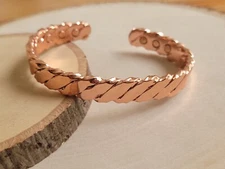 Pure Copper Magnetic Heavy Bracelet Arthritis Pain Therapy Adjustable Twist Cuff
