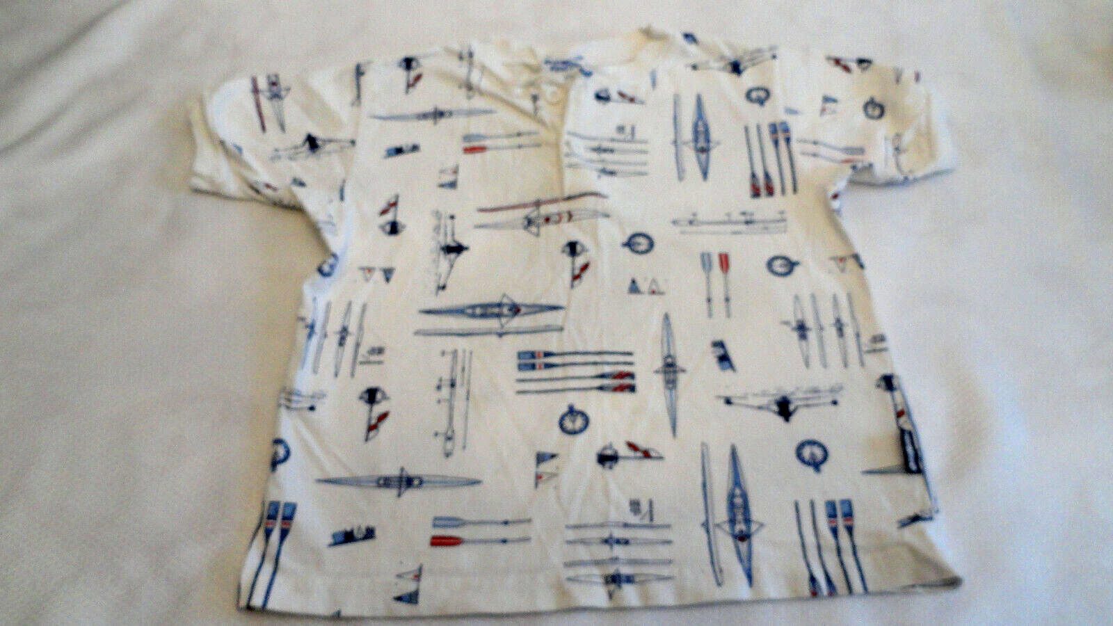 FILA Camicia ragazzo Oshkosh B'Gosh Henley taglia 5 Ocean Racer Rowing Sport USA