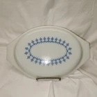 Vintage PYREX 'Blue Snowflake' Oval Casserole LID, 10.5" by 8"