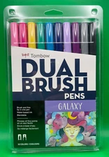 Tombow Dual Brush Pens Art Markers Brush and Fine Tip, Galaxy Palette