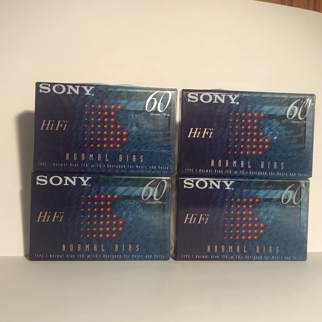 4 NEW Sony Hi Fi Blank Cassette Audio Tapes 60 Minutes Normal Bias C