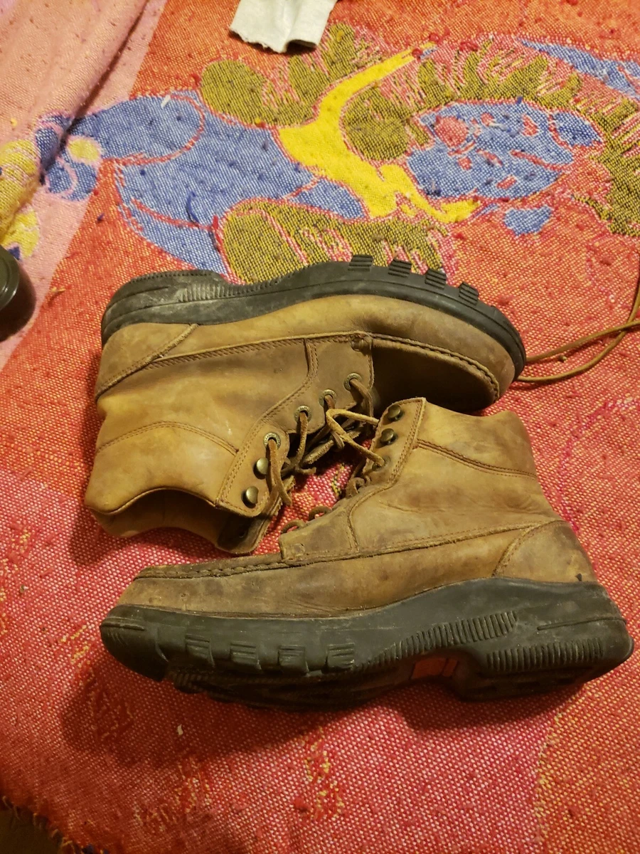 Vintage Polo Sport Ralph Lauren Brown Leather Lace Boots Shoes Men s 9 D