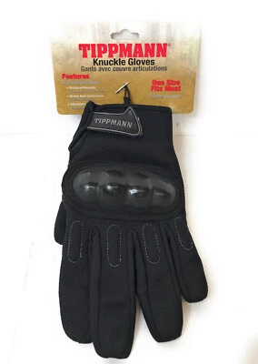 Guantes de nudillos de dedo completo Tippmann de paintball, talla única para la mayoría, negros - Imagen 1 de 3