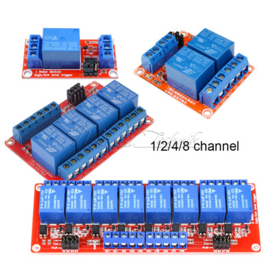 DC5V 9V 12V 24V 1/2/4/8 Channel High Low Level Relay Module with Optokoppler