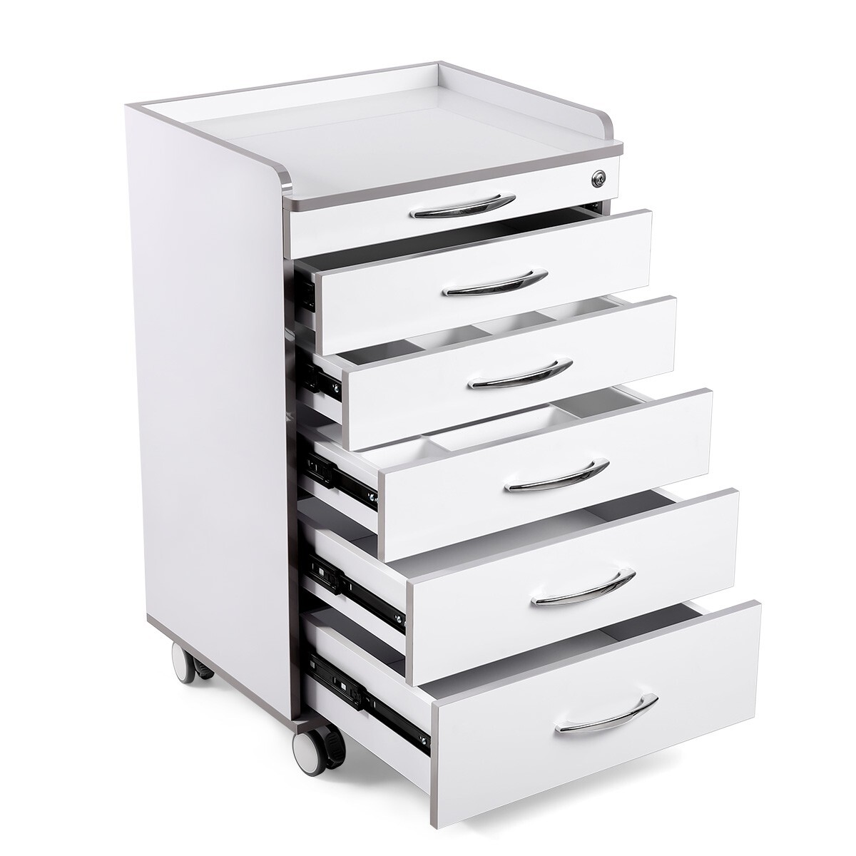 Dental Cart Storage Cabinet 5 Drawers Mobile Utility Cart Medical Cabinet Office