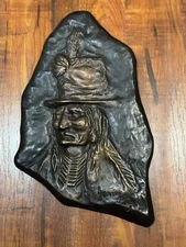 VTG Bronze Native American Chief Relief Plaque Jenny Ray Foundry Proof FP /1000