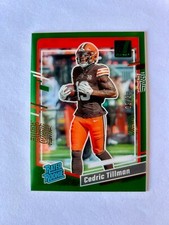 2023 Clearly Donruss Cedric Tillman Green Rated Rookie SSP #09/25 RC Card #54