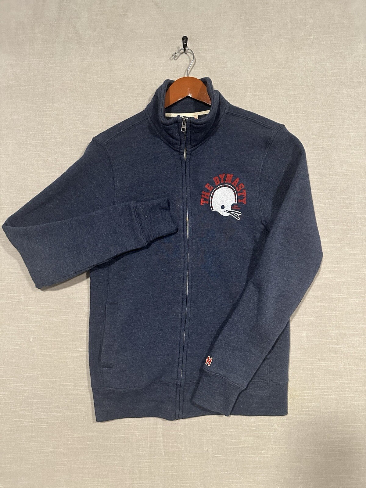HOMAGE New England Patriots Dynasty Full Zip Up Sweater Jacket USA Small Grey