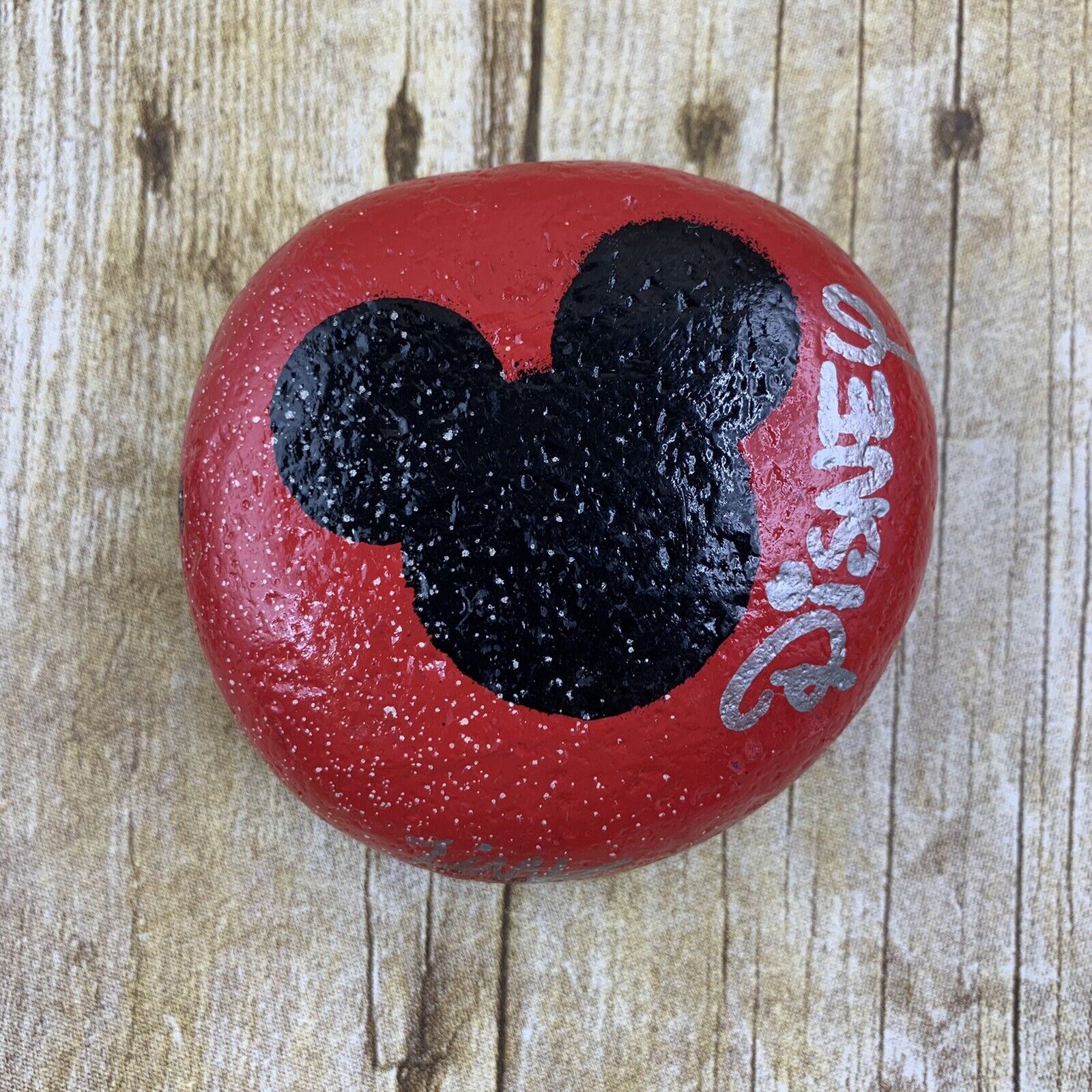 Hand painted River Rock Disney Mickey Mouse Max 73% OFF Artist Sig Philadelphia Mall Icon Ears