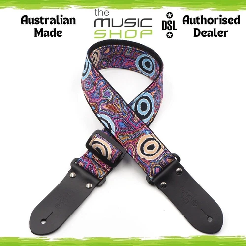 DSL 2" Indigenous Pattern Guitar Strap, Yumari Dreaming- IND20-YUMARI DREAMING