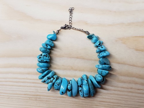 Howlite & Stainless Steel Chain Adjustable to 6"-8" Bracelet with Lobster... - Picture 2 of 5