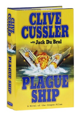 Plague Ship by Clive Cussler + Jack Du Brul HCDJ Signed 1st Edition 2008 Oregon