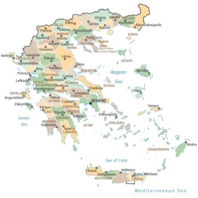 Greece Province Map GLOSSY POSTER PICTURE PHOTO PRINT BANNER 12532