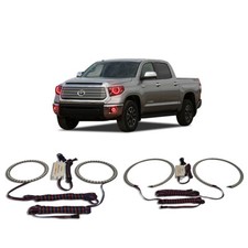 Bright Red Angel Eye Headlight Fog Light Halo Kit For Toyota Tundra 14-16