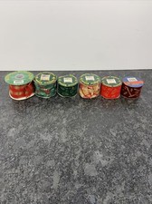Lot of 6 Assorted Christmas Ribbon Rolls Holiday Wrapping  Craft Ribbon