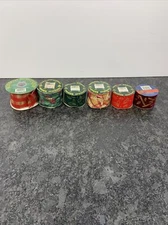 Lot of 6 Assorted Christmas Ribbon Rolls Holiday Wrapping & Craft Ribbon