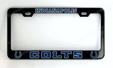 Indianapolis Colts Black License Plate Frame Custom Made of Powder Coated Metal