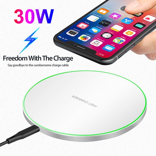30W Fast Wireless Charger Mat Pad Station For Apple iPhone 14 13 Samsung S22+ - Picture 14 of 14
