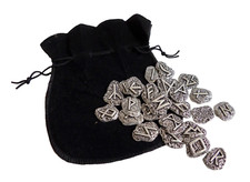 Rune Stone Set Of 25 Elder Futhark Alphabet Hand Made in Pewter in Cornwall 