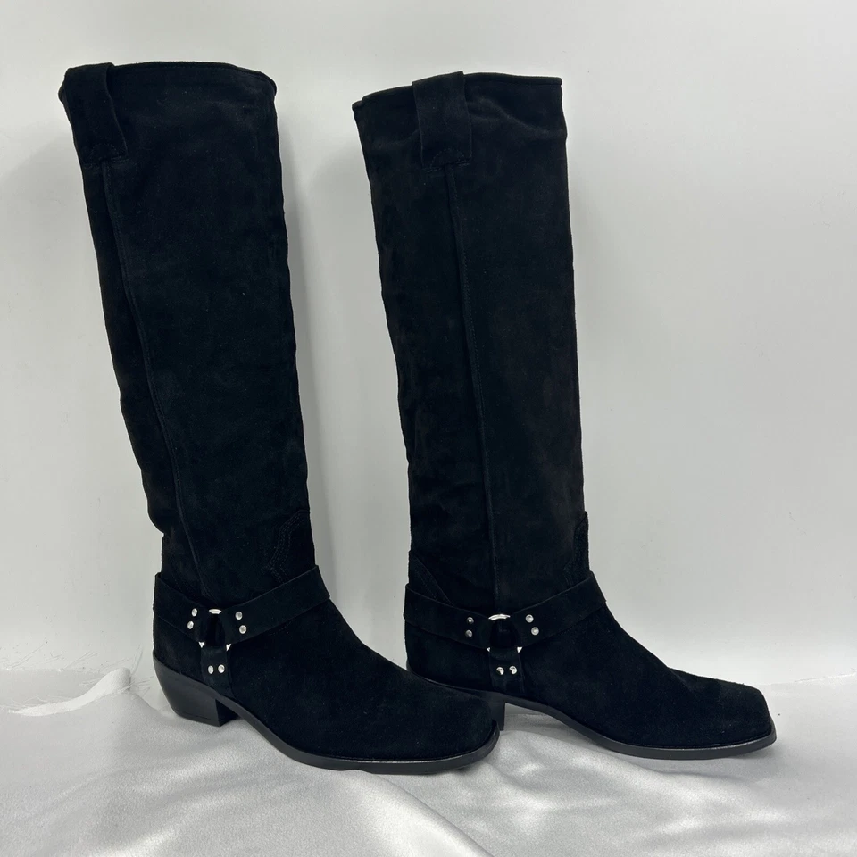 Free People Arnés Alto Pull On Gamuza Bota Negra Talla 10 Lockhart Italia Nuevo Foto 2 de 4