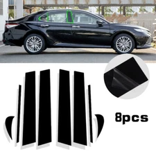 Black Pillar Posts for Toyota Camry 2018-2022 8pc Set Door Trim Piano Cover Kit