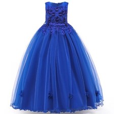 Formal Evening Dresses for Girls Lace Gowns Tulle Flower Wedding Party Dress