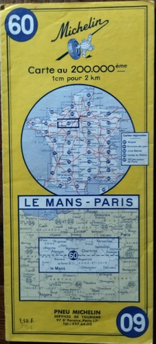 Carte Michelin N°120 Ancienne - Environs De Paris - Édition Cycliste 1956 | Vintage