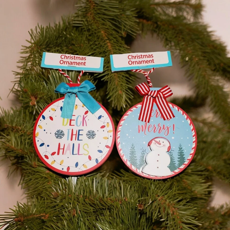 Набор деревенских рождественских украшений — деревянные знаки, шары и банты — Deck the Halls - Изображение 3 из 4