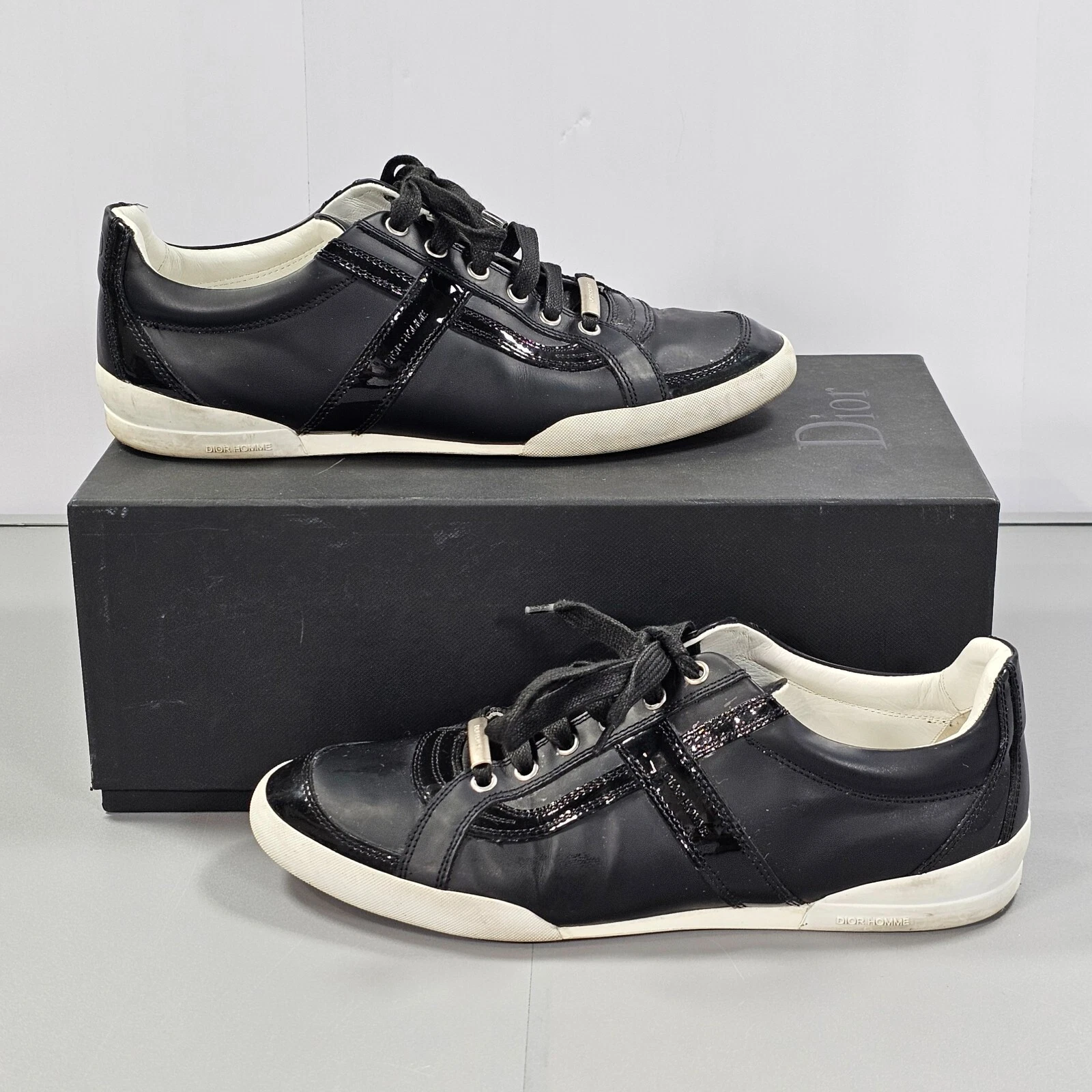 Baskets homme DIOR noir 40 cuir de veau daim chaussures 6 UK