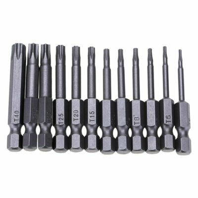 12Pcs 50mm Magnetic solid Torx Head Screwdriver Bits Electric Screwdriver Set