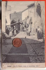 CARTOLINA  VEROLI  FP  VIAGGIATA 1915 VIA S. PAOLO DOPO IL TERREMOTO 1915 OCCASI