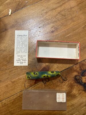 Vintage Kautzky Lazy Ike Kl-36 Frog Color Top fishing Lure W/ Box