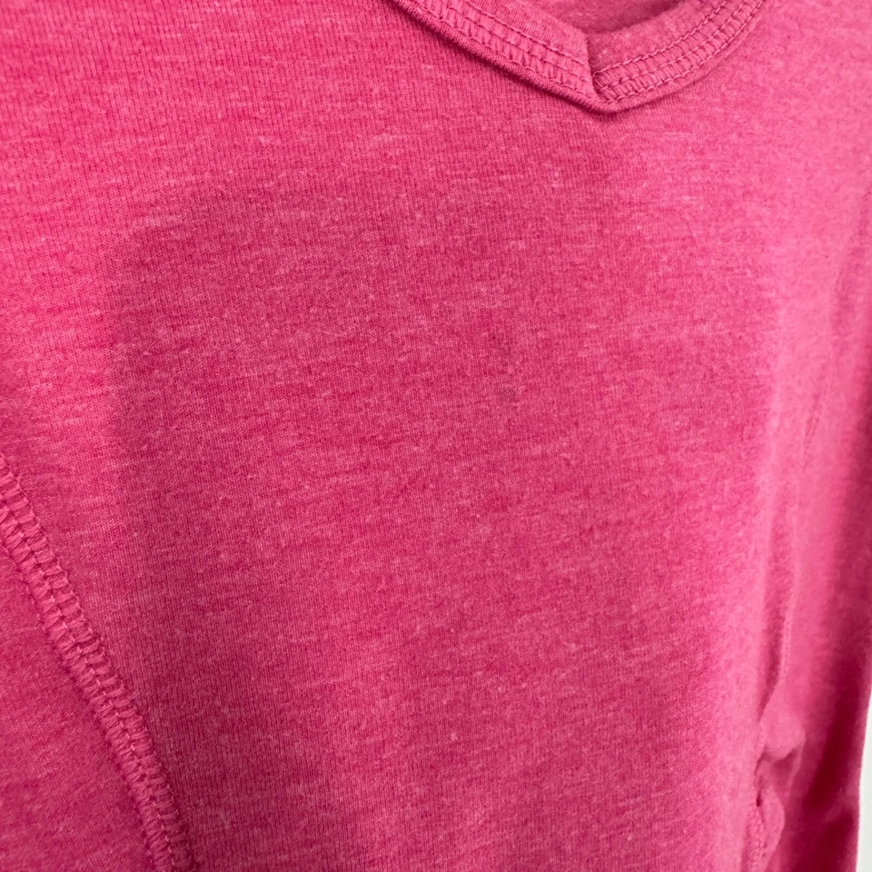 Z By Zella Women’s Size Medium Pink Ruched Front Low V Neck Athletic T Shirt - Image 4 of 4