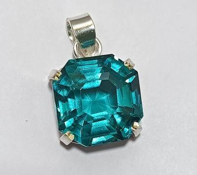 Certified 41.60 ct Natural Paraiba Tourmaline 925 Silver Pendant Loose Gemstone