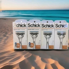 4 X Schick Quattro Titanium 4 Blades Value Pack 1 Razor + 3 Cartridges 