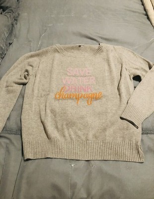 Save water drink champagne Bride Sweater Medium 
