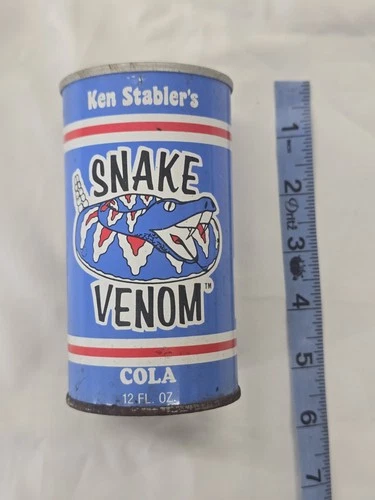 Ken Stabler's Snake Venom Cola Coke Can Houston Oilers Vintage 1980s Empty