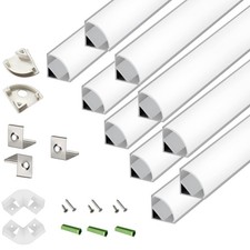 THMOOTHER 10-Pack 3.3FT 1Meter V Shape LED Strip Aluminum Channel Diffuser Sy...