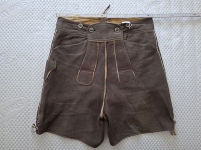 Hirschlederhose kurz 48 sämisch Handarbeit Jagd Lederhose TOP Hose