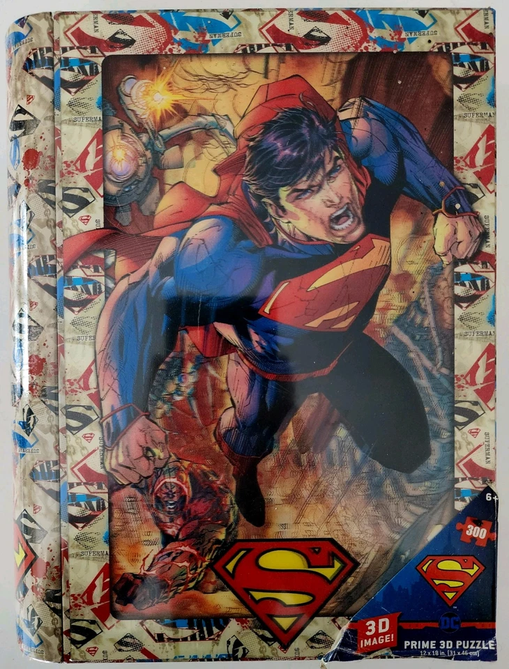 Superman Prime 3D Puzzle 300 Pc DC Comics Milton Bradley SEALED NEW 12 x 18" F2 - Image 2 of 3